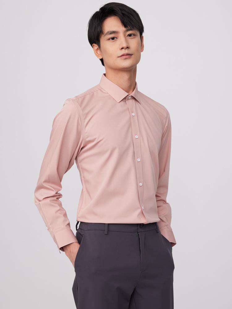 Camicia da Abito da Uomo per Tutte le Stagioni con Rever Regolare – Tessuto Confortevole Leggermente Elasticizzato, Tinta Unita, Facile da Stirare, Versatile, Casual, da Lavoro, da Ufficio