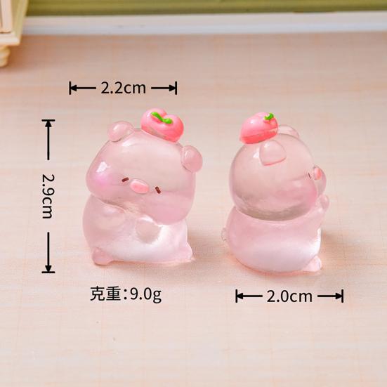 Miniature Pig Figurine Mini Pink Piggy Figure Cartoon Resin Animal Cake Toppers for DIY Fairy Garden Moss Landscape Terrarium Potted