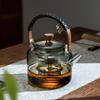 High-Temperature Resistant Glass Tea Kettle with Handle, Compatible with Induction Cookers for Brewing and Boiling Water