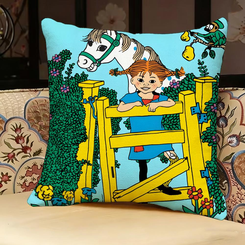 PPippi LLongstocking ANIME Pillow Case Pillowcase Doublesided Printed Sofa Cushion Bedroom Headboard Pillow