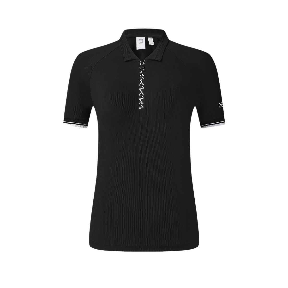 

Fila Теннисная серия Удобный пуловер Модная футболка-поло с коротким рукавом Женские топы Насыщенно-черный A11W513101F-BK S