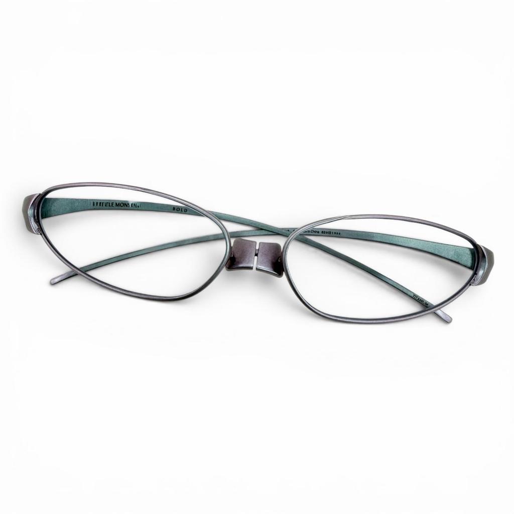 Excellent GENTLE MONSTER Glasses FUSE Metallic blue titanium Women Used