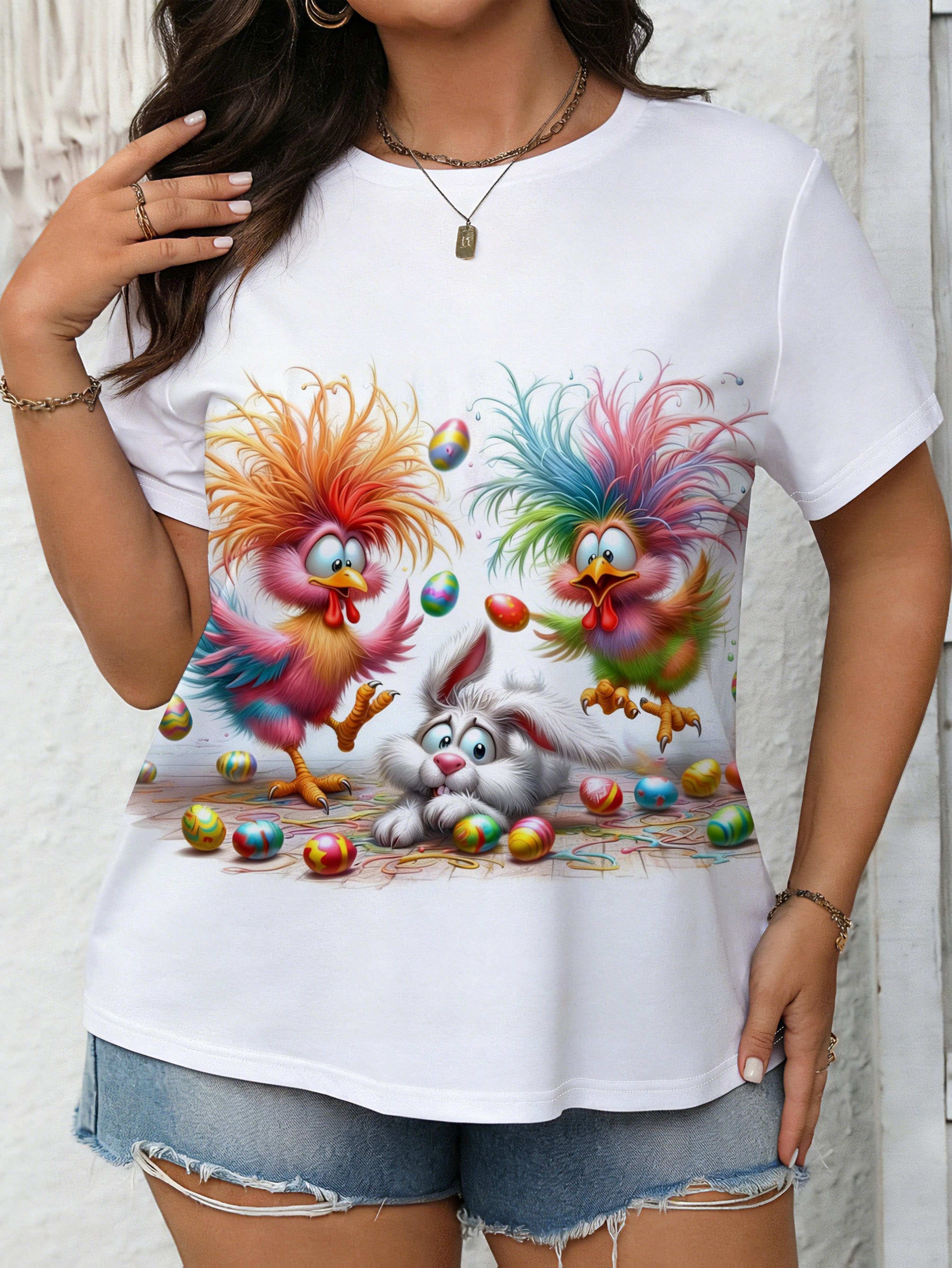 

Women s Easter ; Pet Print Short-Sleeve T-Shirt - Loose-Fit Round Neck Casual Blouse Top. Spring Summer Outfits Suitable for Warm Weather. Machine Was 3XL дубильная кора