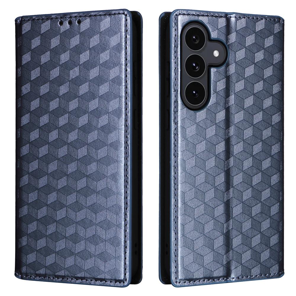 For Samsung Galaxy S25 FE Case Wallet Rhombus Imprinted Leather Phone Cover