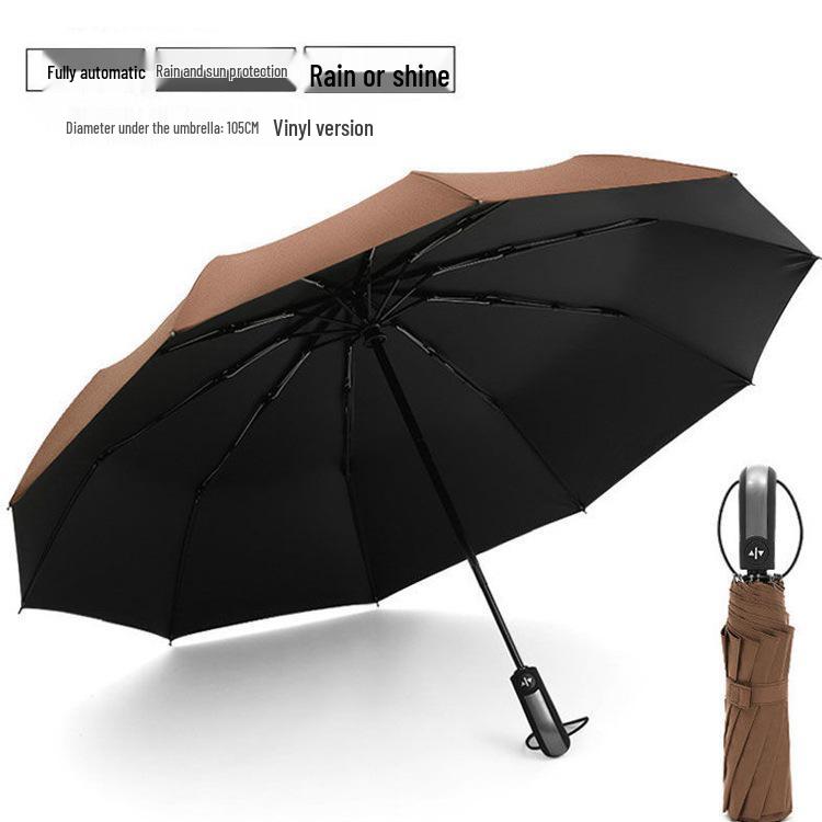 Zakázkový UV černý lepicí deštník proti slunci a dešti – Dámský třídílný design s potiskem loga.