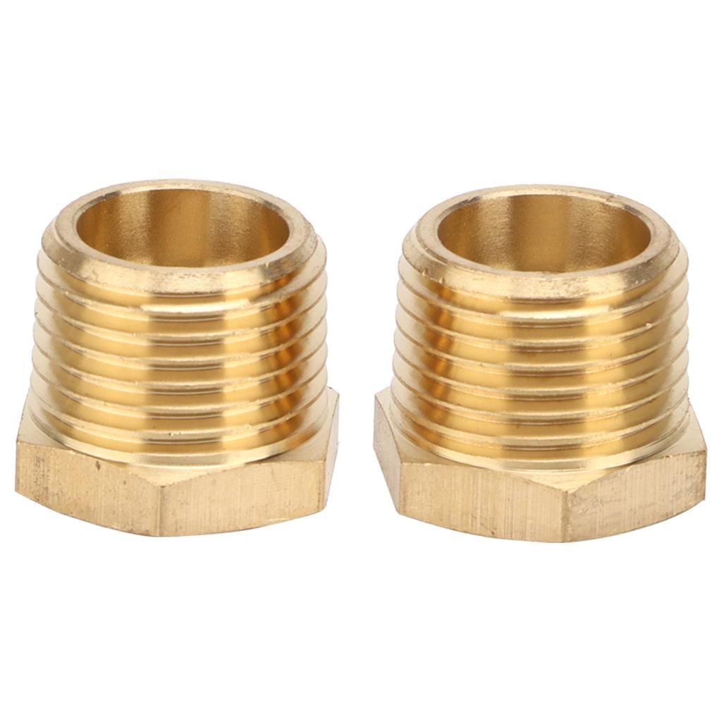 2pcs Brass Hex Reducer Bushing 1 2 NPT Male To 1 4 NPT Female Tube Hose Adapter Car Accessories