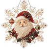 Handmade Christmas Tree Decor Faux Pearl Painting Suncatcher Kit, Acrylic Snowflake Shaped Board with Lace Relaxing Holiday Activity Edge, 3D Gemstone
