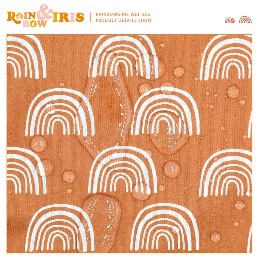 Waterproof Reusable Cloth Bag with Zipper Pocket and Handle - Fashionable Sun Burst Design, Suitable for Beaches, Swimming Pools, Gyms, Yoga