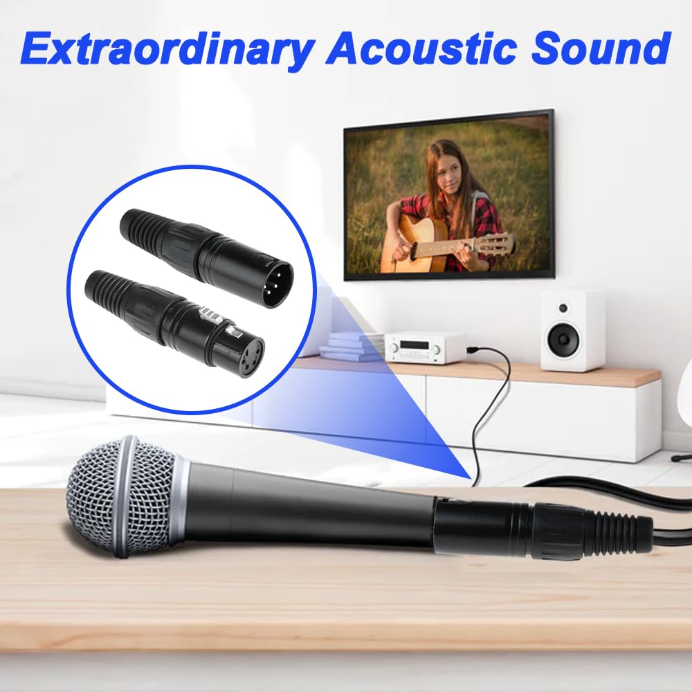 Xiatiaosann 4-Pin XLR Male & Female Microphone Snake Plug Audio Micro Connector for Mixers and Speakers, with 2 Pairs of 4-Pin XLR Male & Female Jack