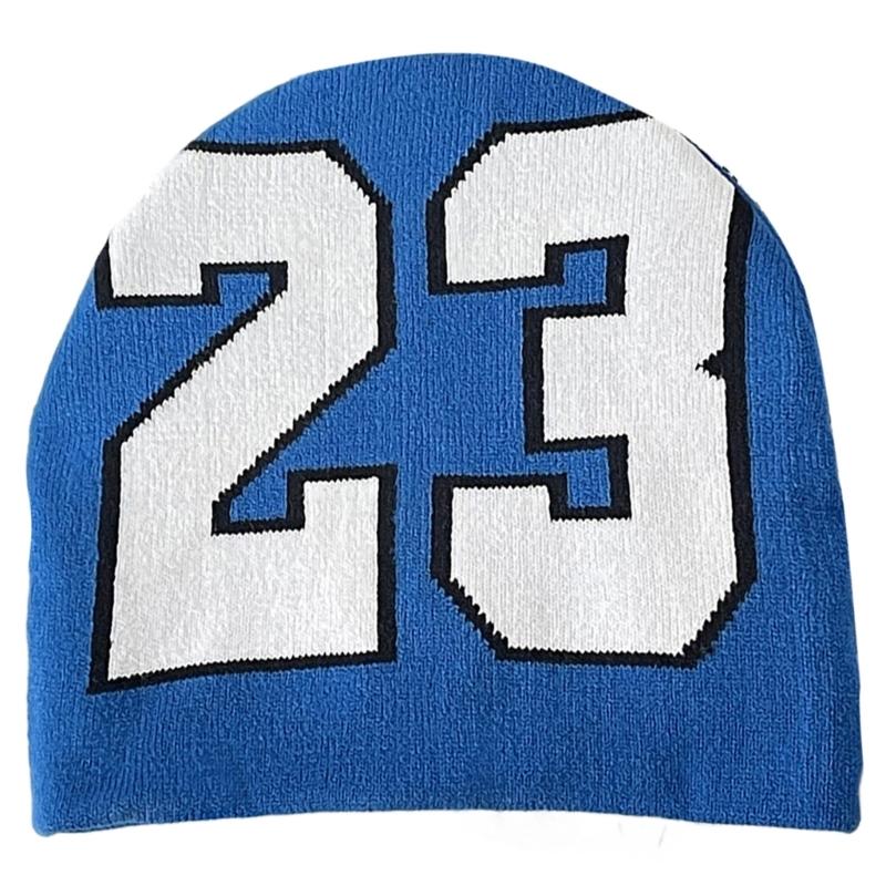 

Унисекс Шапка-череп для активного отдыха Шапка с узором Буква 23 Шапка-пуловер Унисекс Шапка Вязаные шапки-черепа синий