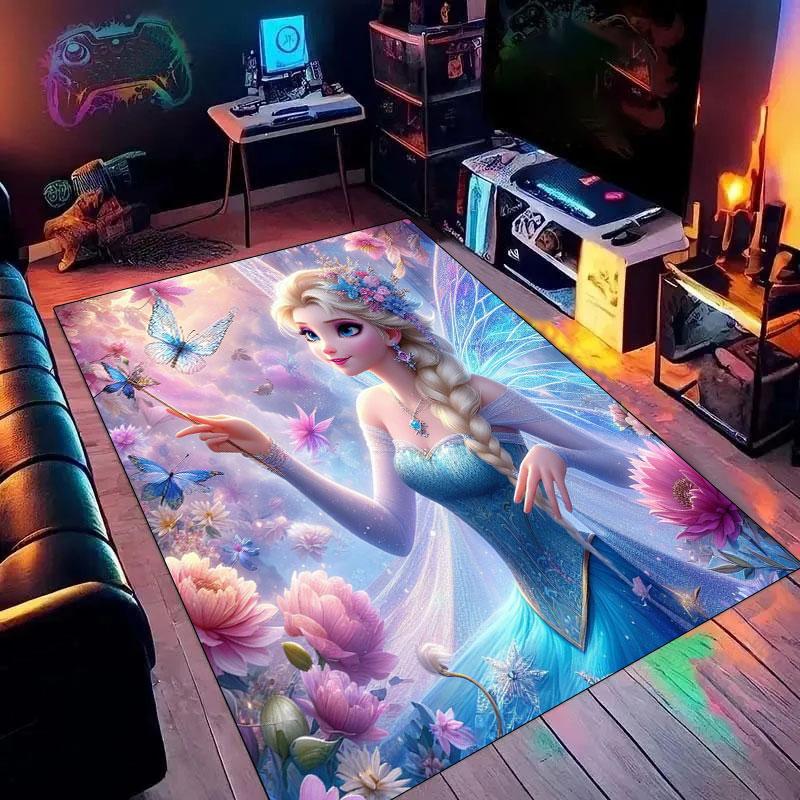 Elsa Pattern Rug with Magic - Non-slip Kitchen Mat, Outdoor Rug, Home and Bedroom Decor, Yoga Mat, Birthday Gift.