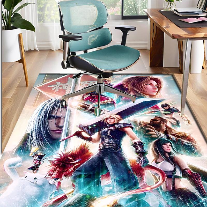 Final Fantasy Pattern Rug, Indoor/Outdoor Mat, for Picnic, Gameroom, Bedroom, Office, Living Room, Home Decor Carpet, Birthday Gift