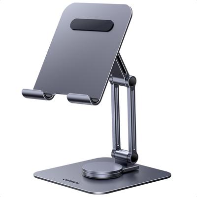 UGREEN Tablet Stand for Rotating Adjustable Portable Tablet Stand for Tablets from Including iPad Gray iPad, 360° Base, Foldable, Height, Aluminum,