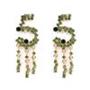 The fresh, long and fashionable alloy diamond-encrusted digital tassel earrings are versatile and simple