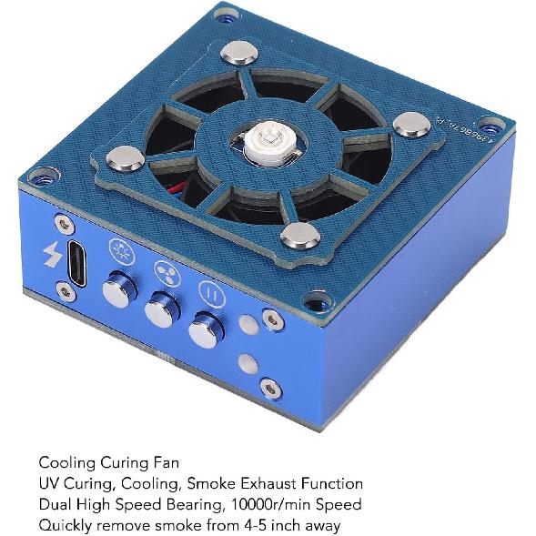 Fume Extractor, 3 Speeds Battery Powered Smoke Extractor Fan Curing Cooling Smoke Exhaust Solder Smoke Absorber Remover for DIY Working, Soldering