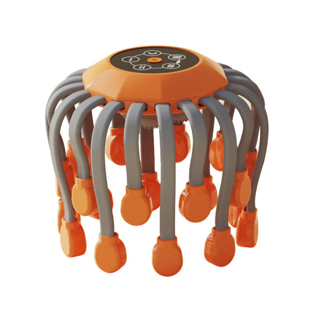 20 Octopus Claw Head Massager Electric Red Light Therapy Relief Scalp Massage Stimulators Orange Vibration Hair Head Massager
