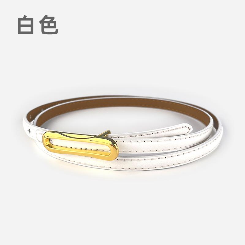 Leather Women'S Thin Belt Cowhide With Casual Pants Dress Women'S Thin Belt