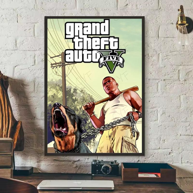 Poster modern joc video G-Grand Theft Auto GTA5 artă HD lipicios de perete impermeabil casă living dormitor bar decorațiune estetică