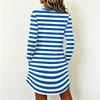 Women's Casual Striped Print Long Sleeve Neck Dress for Everyday Wear