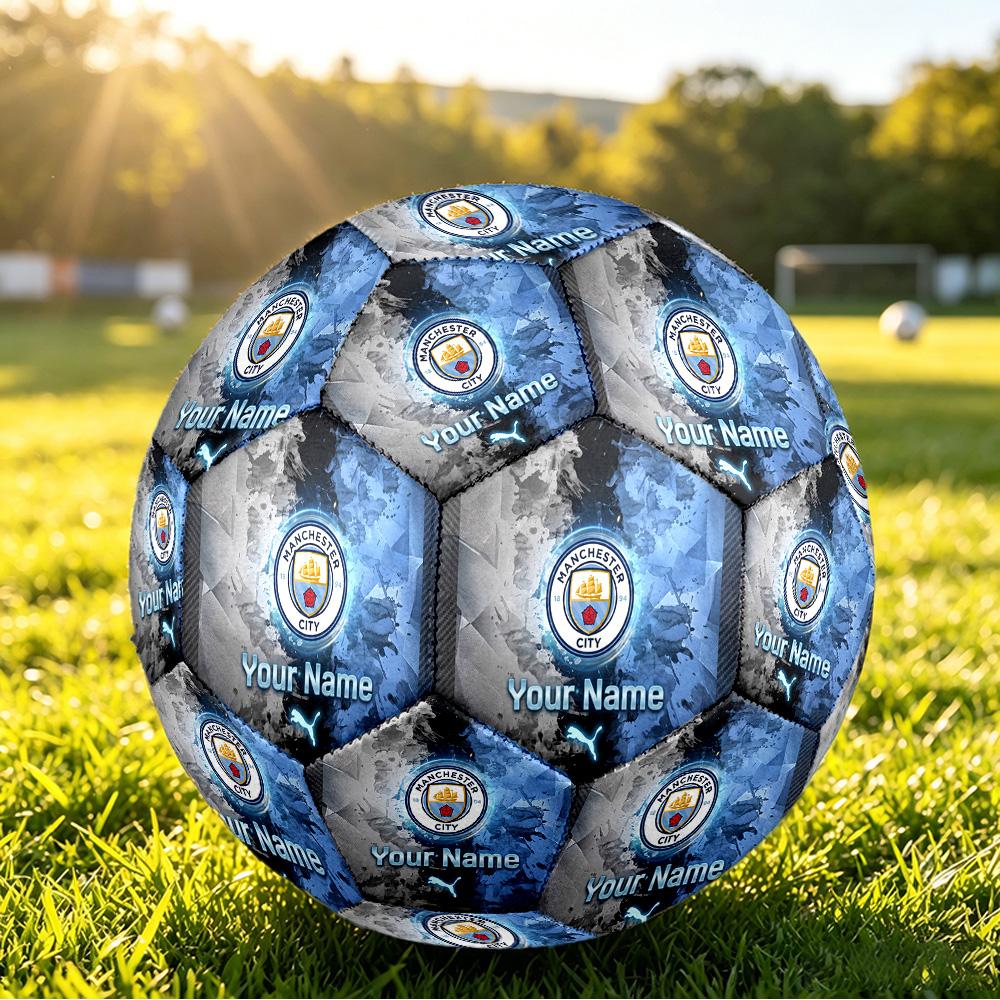 Personalized Size 5 Football Manchester City Pattern Outdoor Game Sports Ball Gift