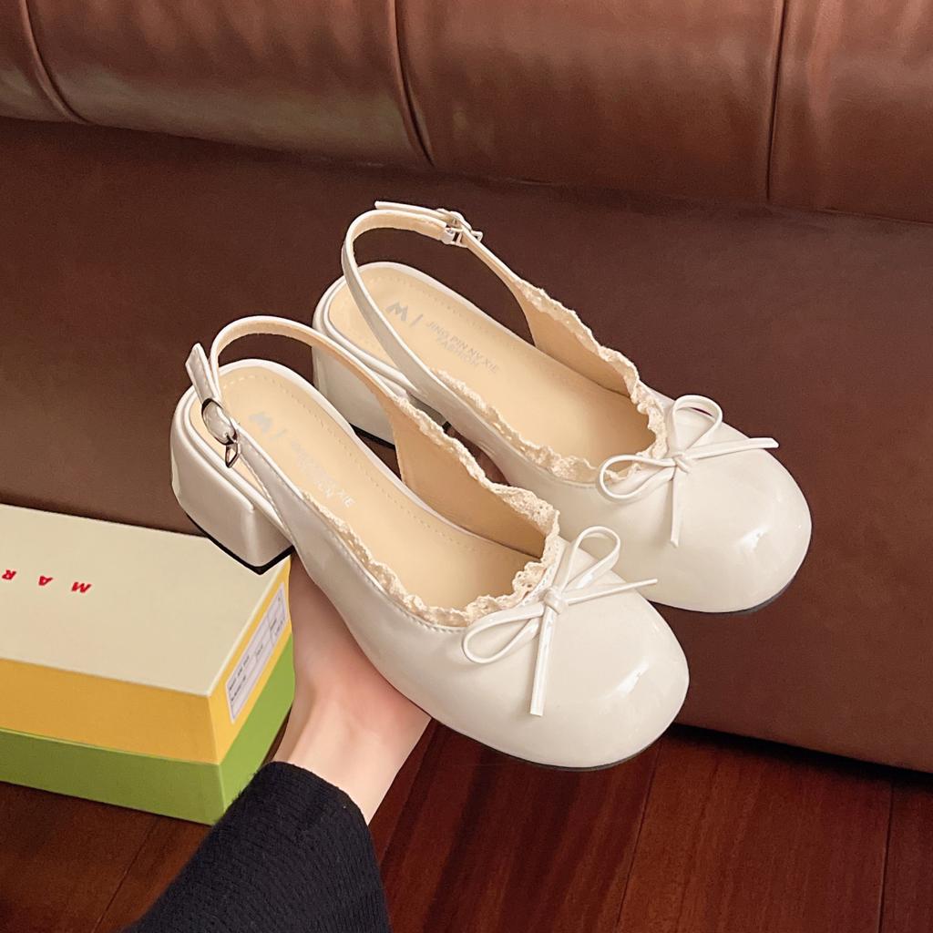 Fashion Gentle Bow Mary Jane Women's Singles Inside Heightened Spring Soft Sole French Ballet Shoes