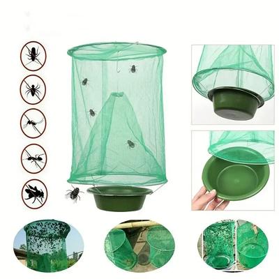 1 peça Gaiola Armadilha para Moscas Versátil Capturador de Insetos Externo Matador Controle de Pragas Gaiola Armadilha para Moscas Suspensa Reutilizável Armadilhas de Rede