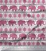 Soimoi Japan Crepe Satin Fabric Aztec & Tribal Elephant Ethnic Print Sewing Fabric Metre 42 Inch