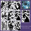 6/8/9 Sheets Halloween Window Clings Cute Ghost Pumpkin Bat Removable Self Adhesive For Home Party Glass Decor