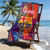 Serviette de Plage Personnalisée avec Nom Club de Football Barcelone, pour Voyage Camping Fête à la Plage Décoration Intérieure, Cadeau d'Anniversaire pour la Famille et les Amis