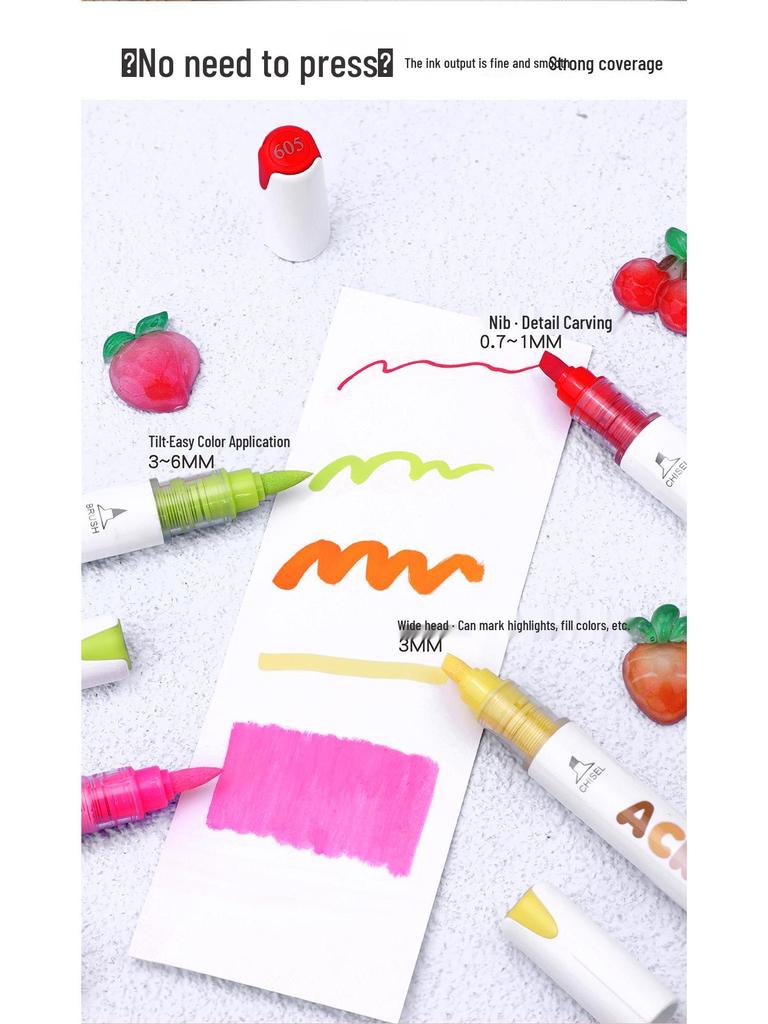 Guangna 8109 Stackable Double-ended Acrylic Marker Pens for DIY Doodling, Journaling, and Art