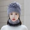 Hat Winter Women's Winter Fashion Rabbit Hair Baotou Hat Women's Green Wool Thickened Warm Ear Protection Fur Ladies