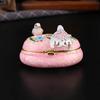 Double Magpie Pink Diamond Jewelry Box Oval Storage Box Light Luxury Ornament Ring Earrings Storage Box Flip