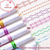 Creative 6-Color Wave Border Journal Highlight Pen Set