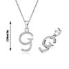 Moissanite G Letter 925 Silver White White Gold Plated Pendant Iced Necklace