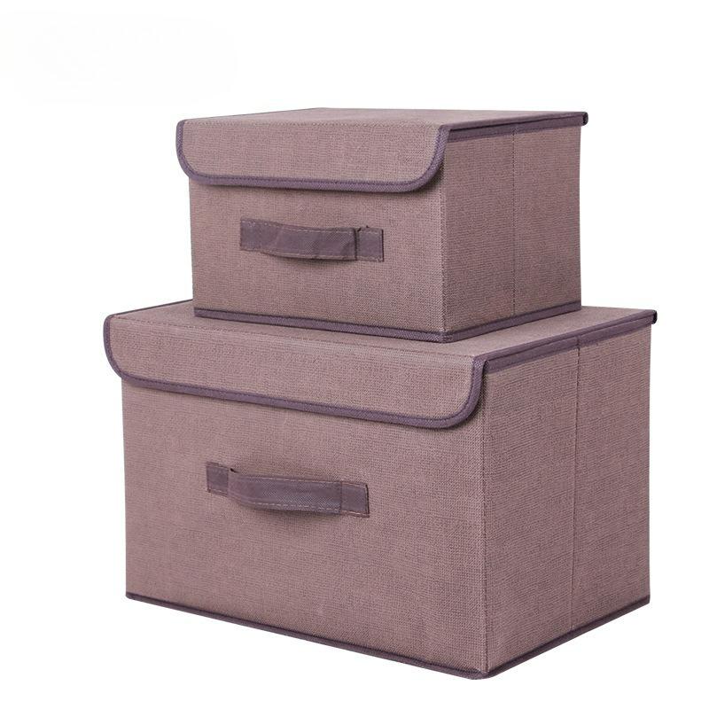 Home Organizer Box 2pcs/set Linen Storage Box for Cosmetic Stationery Clothing