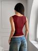 Y2K Style Square Neck Button Sleeveless Camisole for Women