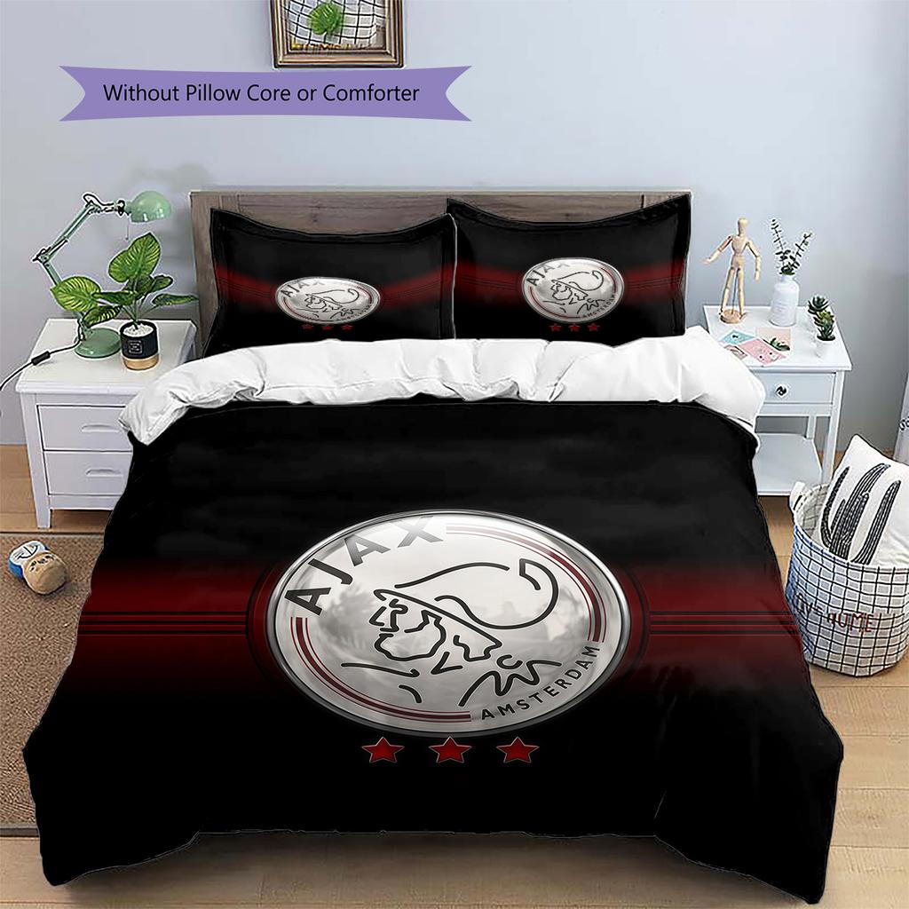 Set Copripiumino con Motivo Amsterdamsche Football Club Ajax Decorazione per la Casa Regalo (1 * copripiumino + 2 * federe senza imbottitura)