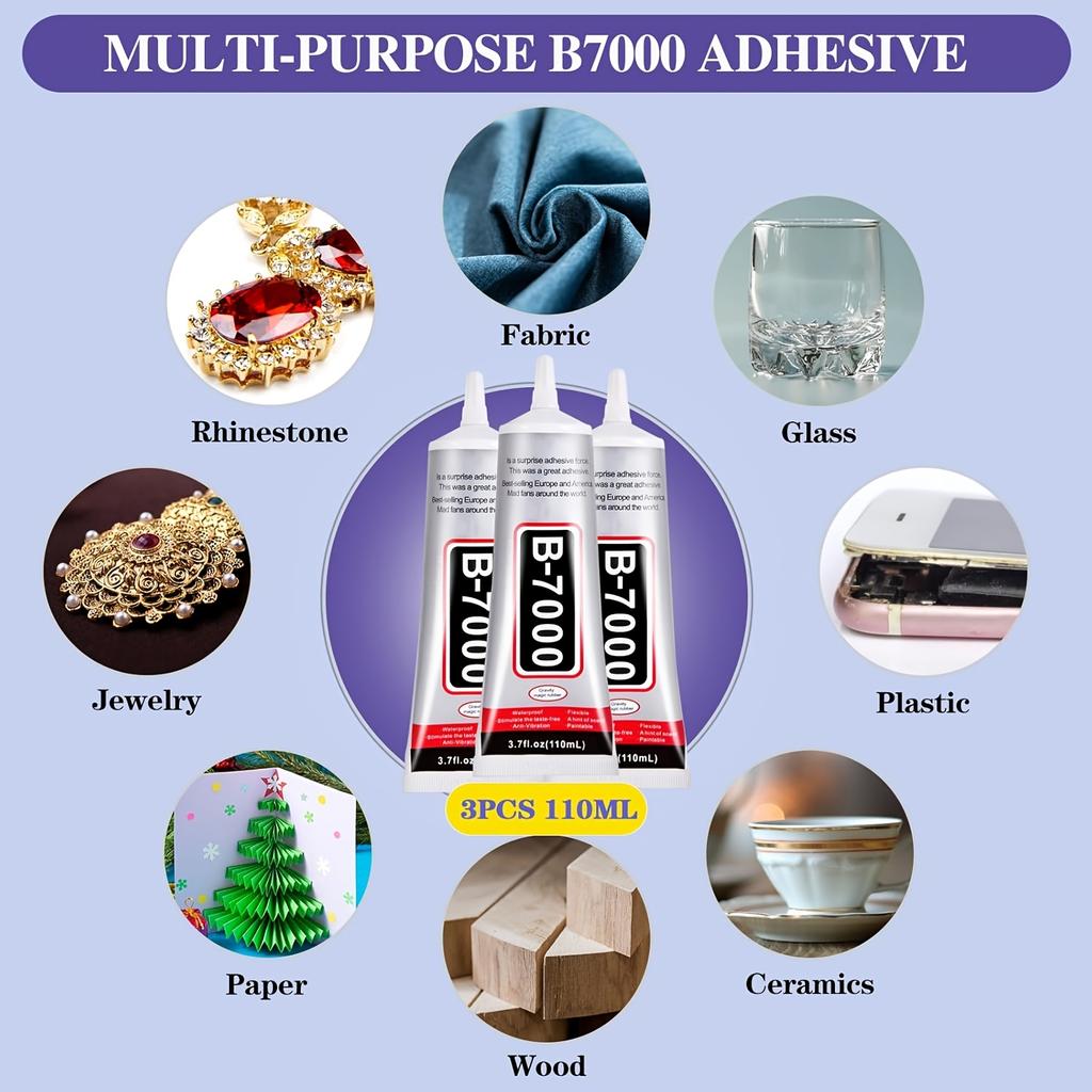 (Adhesive 15/50/110g) B7000-E8000—Waterproof, Clear Epoxy Adhesive for Mobile Phones and Jewelry