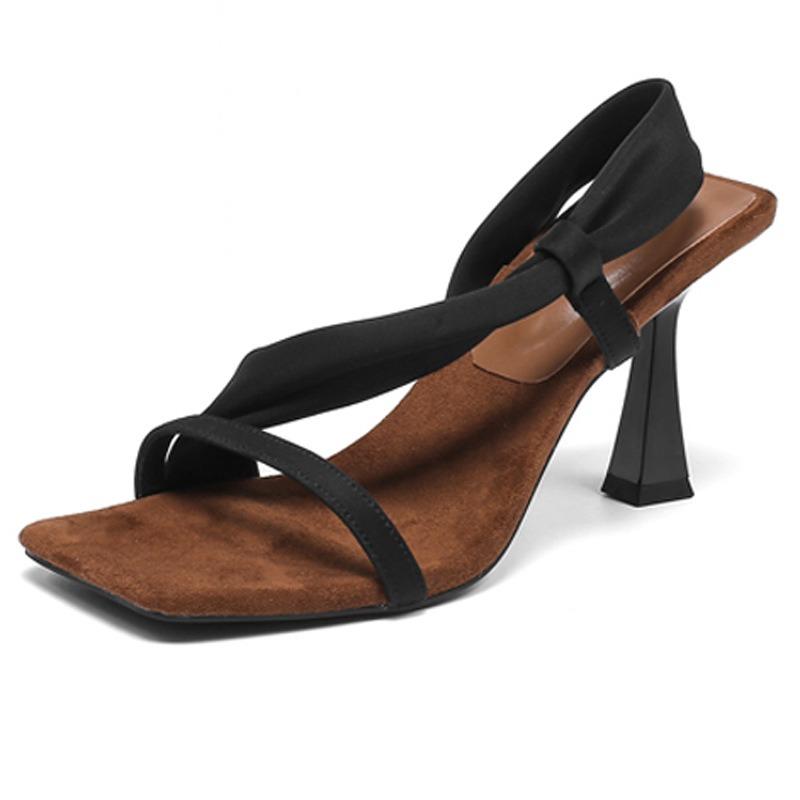 High-heeled sandals new batch, square head fashion thin high-heeled sexy versatile summer sandals