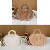 Plush Cloud Shoulder Bag With Drawstring Closure For Daily Use In Soft Fur Material