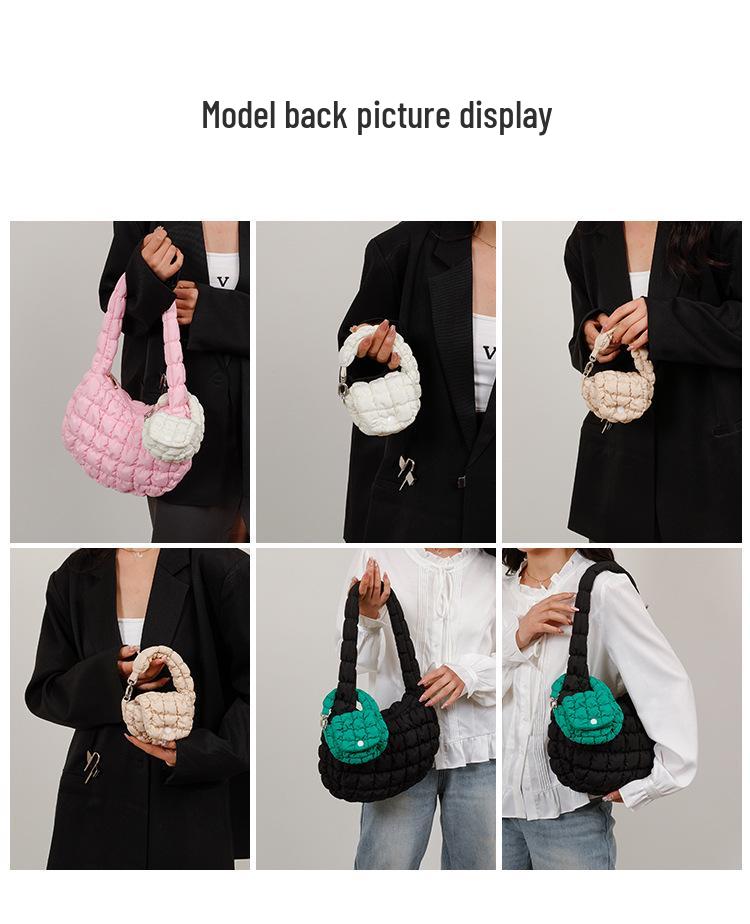 Trendy Pleated Cloud Handbag: Chic, Mini, Versatile Accessory Bag in Fashionable Korean Style