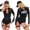 New Women's Long Sleeve Roleplay Police Uniform Adult Lady Dress Up Cosplay Bodysuit Night Club Cool Costumes