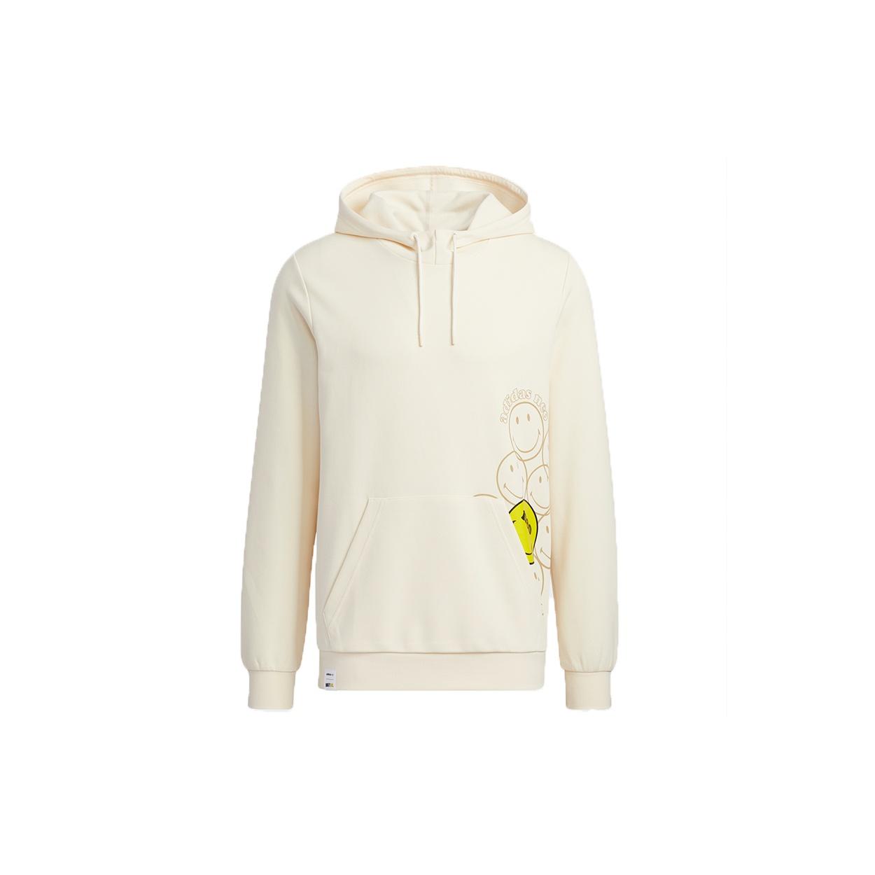 Men s adidas neo x SMILEY Crossover U Csmly Sw Smiling Face Printing Pullover Sports Creamy White HE7956 M