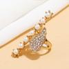 Elegant Geometric Pearl Ring for Women - Japanese & Korean Style, Light Luxury Design, Simple Alloy Hand Jewelry