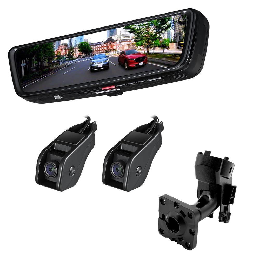 PIXYDA Digital Mirror Dashcam for Front and Rear Dual 2MP Sony HDR Parking Mounting Bracket 64GB Card Included SEIWA Vehicle-Specific CX-30, CX-60,