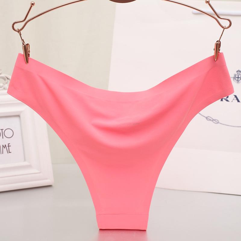 Low-Rise Seamless Ice Silk One-Piece Panties with Pure Cotton Crotch - Women's Triangle Style