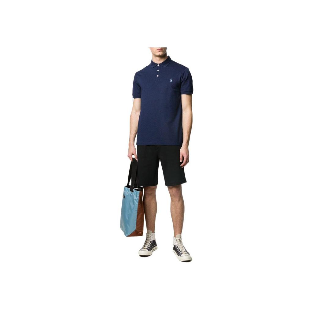 Polo Ralph Lauren Solid Color Logo Embroidered Short Sleeve Polo Shirt Men tops Blue 710541705-141