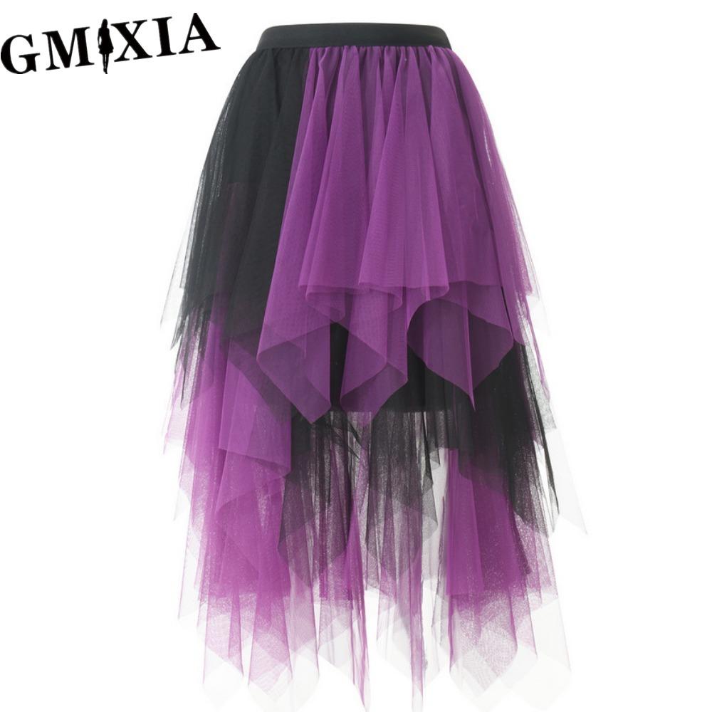 GMXIA Women's Fashion Casual Solid Color Print Summer Spring Skirts