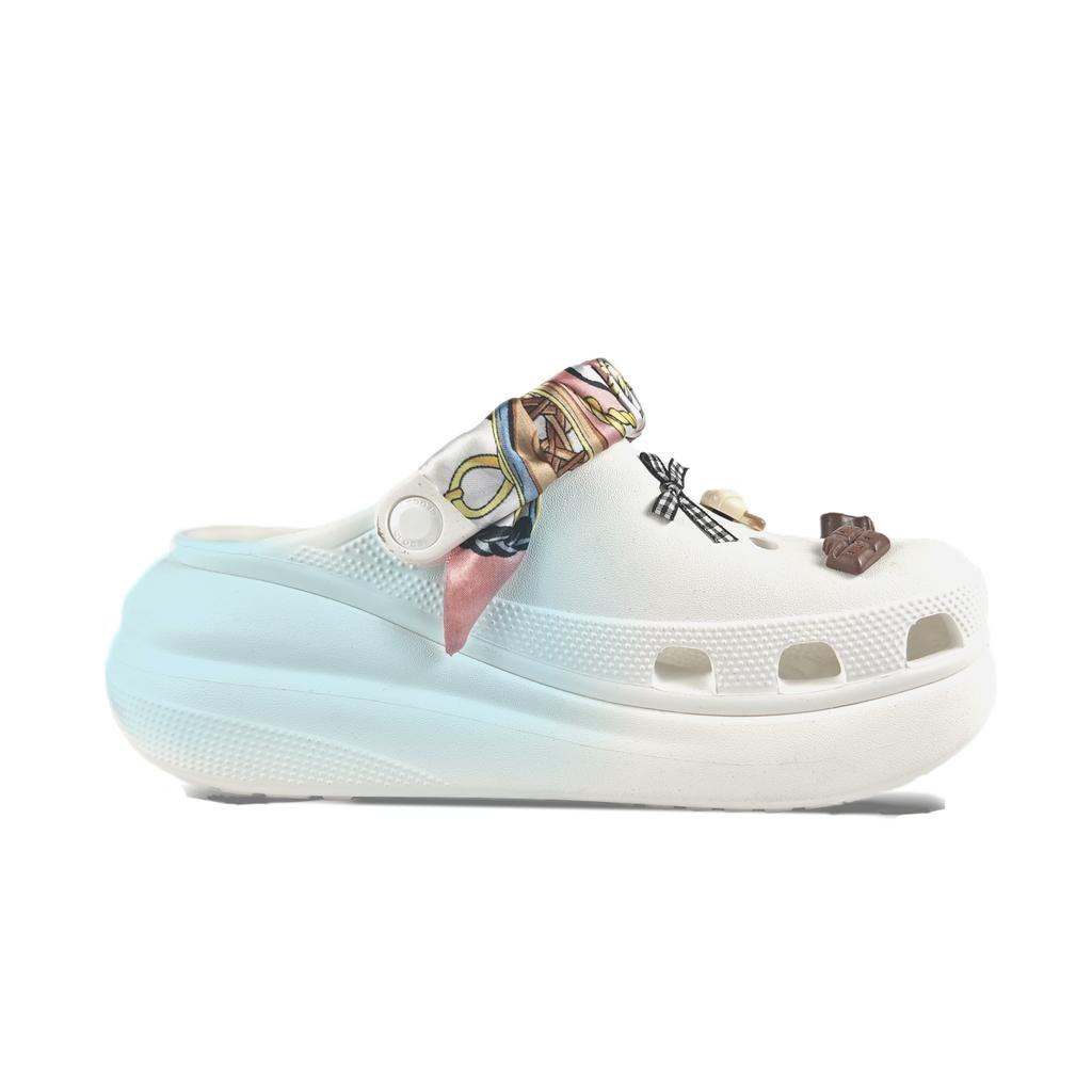 Crocs Crush Clog EVA Berry Jumping Bean Decorative Buckle Hand-painted Graffiti Casual Fashion Versatile Clogs Unisex White