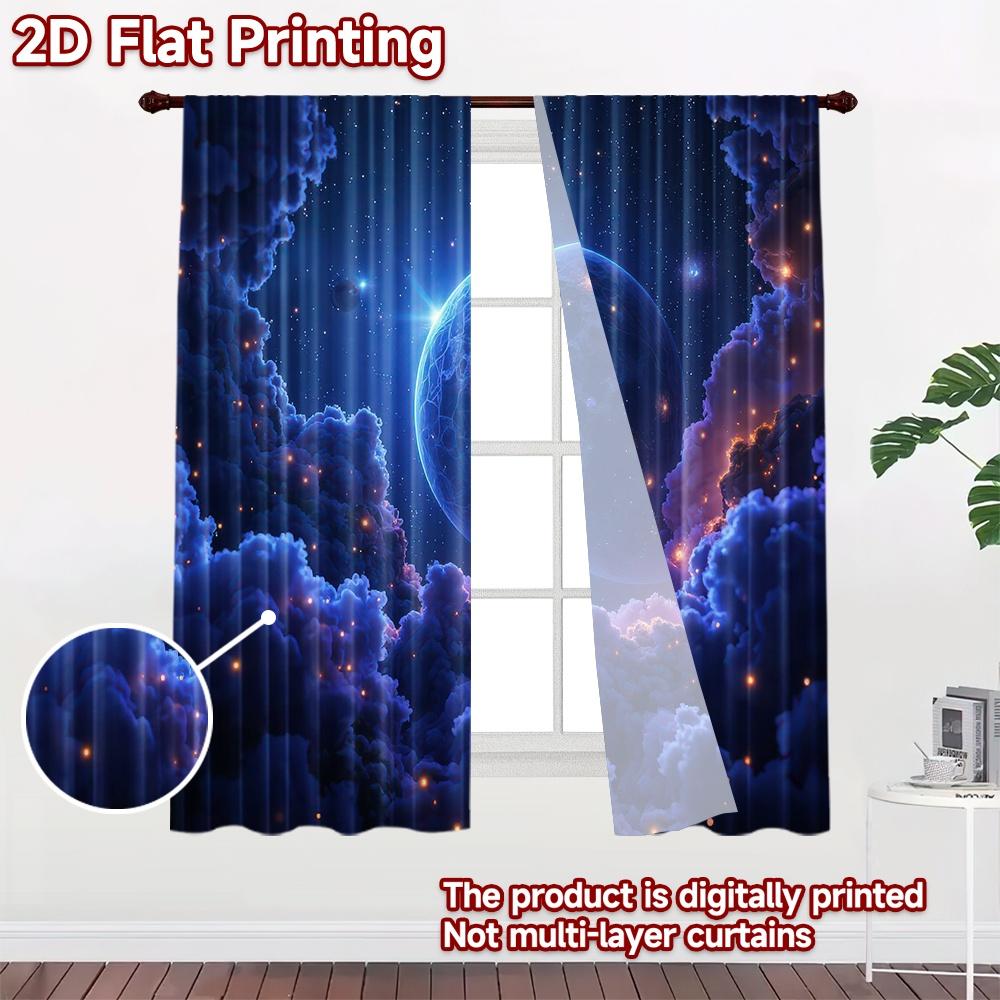 2D flat Photography Backdrop Popular Scene Backdrop Cosmic Clouds and Planet 100% Polyester Family Party Decoration Use for